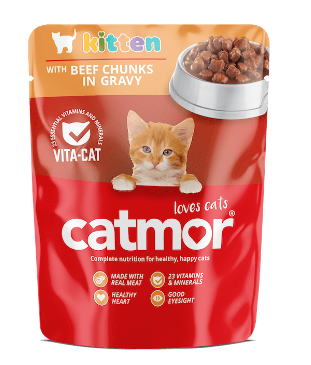 CATMOR KITTEN BEEF CHUNKS IN GRAVY